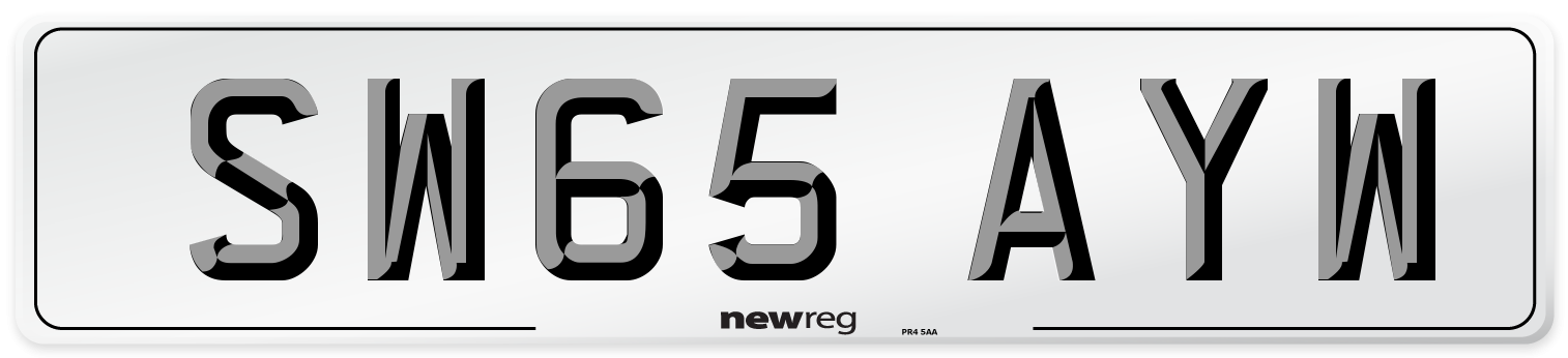 SW65 AYW Number Plate from New Reg